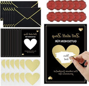 Set di carte personalizzabili con 12 eleganti carte nero-oro - comprensivo di buste - crea regali sorprendenti