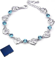 Anello per donna - 1 pezzo, bracciale argentato con scatola di regalo blu scuro - gioielli personalizzati - regalo creativo per amici.