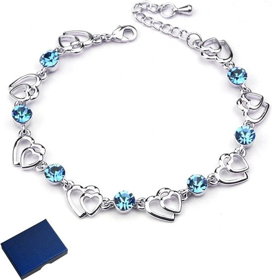 Anello per donna - 1 pezzo, bracciale argentato con scatola di regalo blu scuro - gioielli personalizzati - regalo creativo per amici.