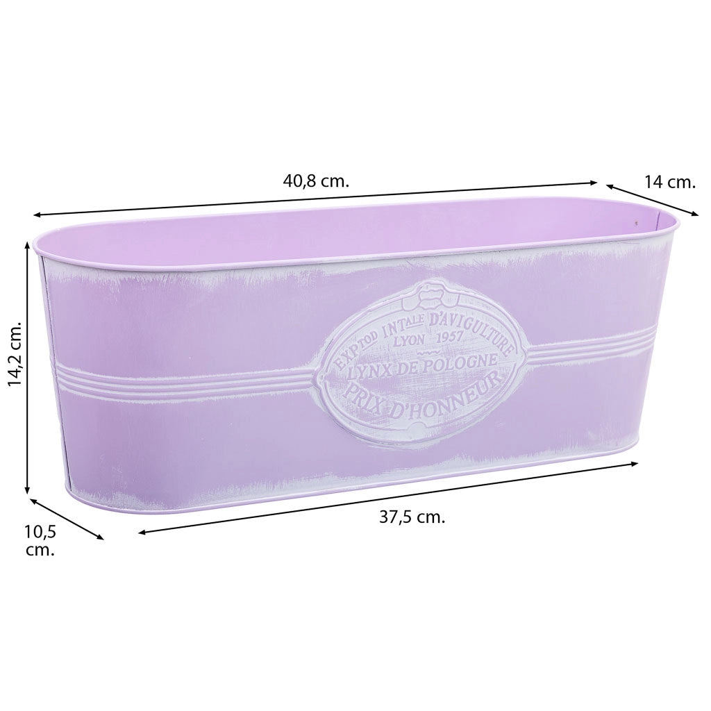 Bacinella in metallo rosa 41x14,5x14,2h cm B37,5x10,5