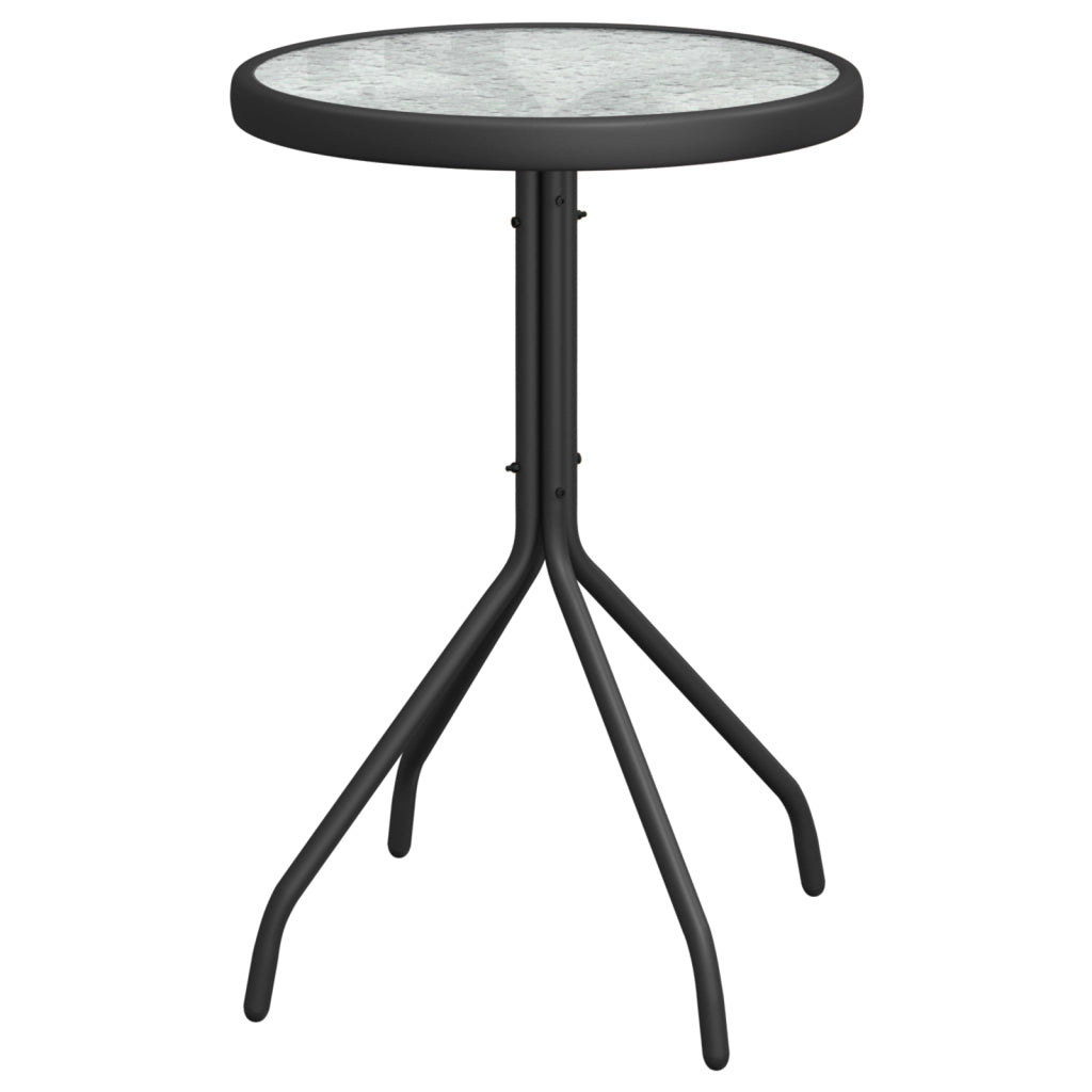 Set Bistro da Giardino 3 Pezzi Nero Textilene e Acciaio