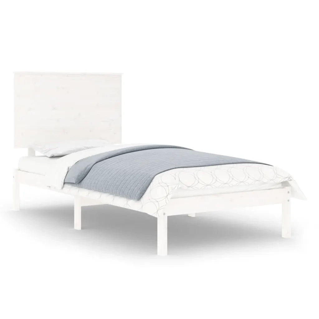 Giroletto senza Materasso Bianco 100x200 cm Legno Massello Pino 3104794