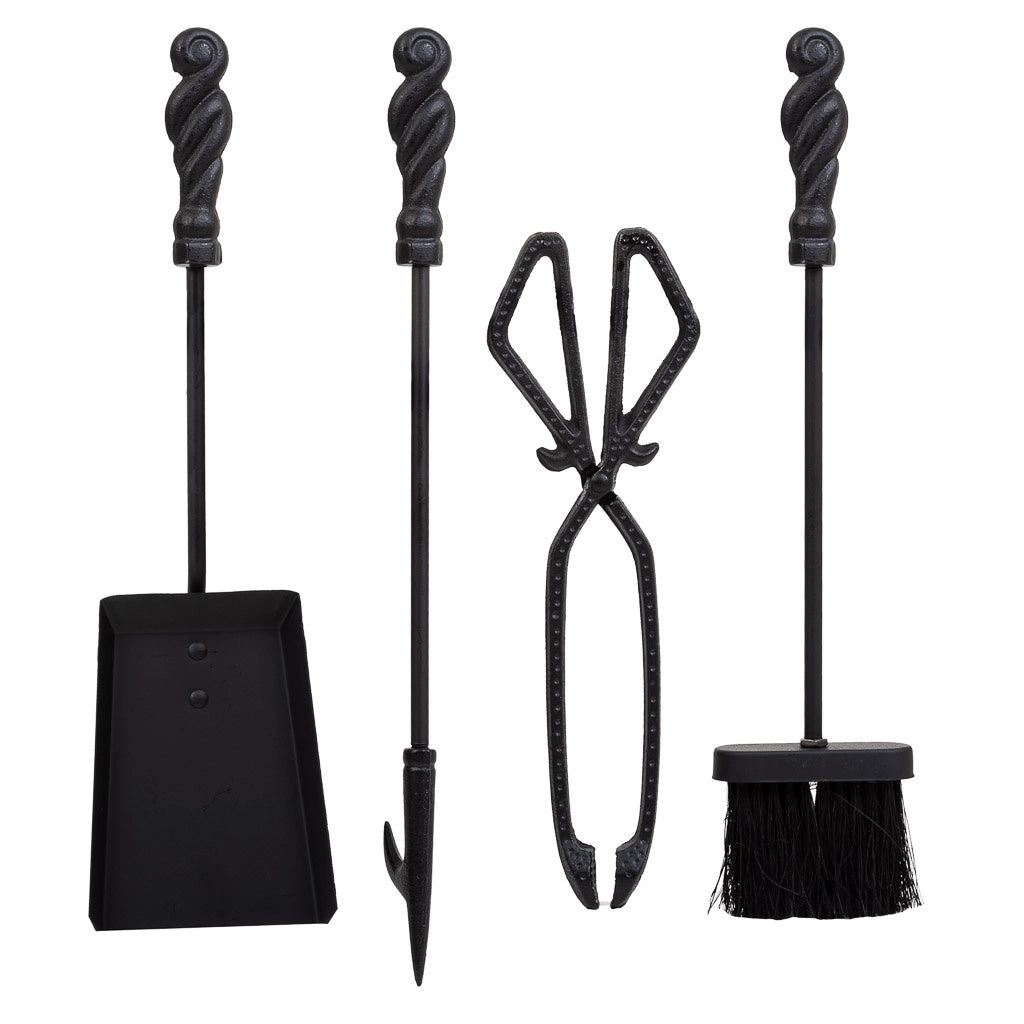Set di 5 utensili per spazzacamino in metallo nero
