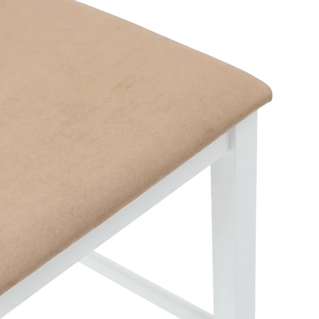 vidaXL Sgabelli da Bar con Cuscini 2 pz Bianco Legno Massello di Hevea