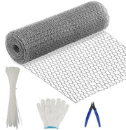 Reti metalliche a rete a sei punte in acciaio inossidabile e duraturo, misura 40 cm x 10 m, per recinzioni e protezione animali.