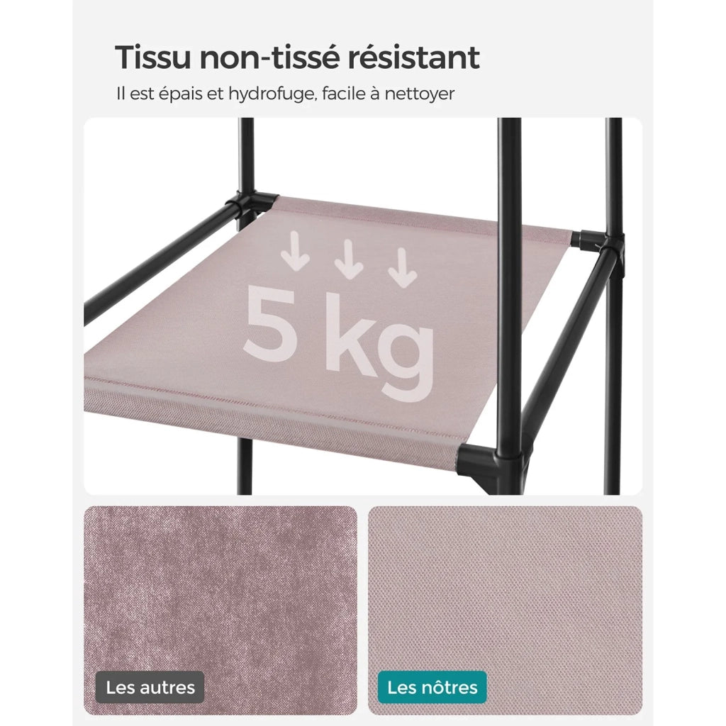 Armadio/guardaroba XXL in tessuto non tessuto 175 x 150 x 45 cm rosa 12_0004011
