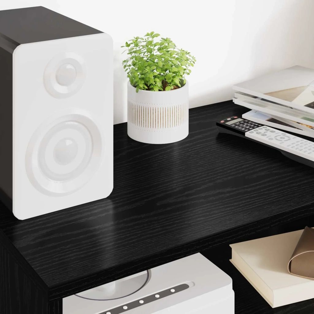 Mobile TV-Credenza per TV Rovere Nero 60 x 35 x 40 cm Legno multistrato