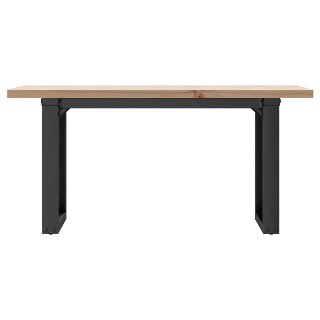 Tavolino Salotto Telaio a O 90x40x45,5cm Legno Pino e Acciaio 3282730