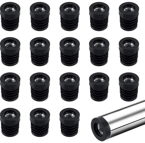 Capotti per tubi metallici 40 pezzi - Nero - 19,5 mm diametro esterno - Capocchi per tubi metallici - Accessori per mobili - Facili da utilizzare - Protezioni per tubi