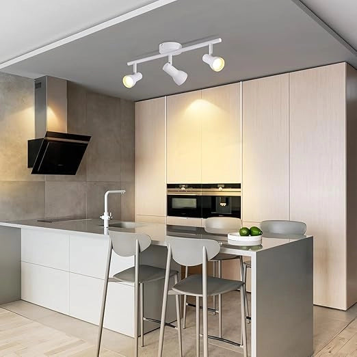 ZMH Faretto da soffitto bianchi 3 luci GU10 orientabili 350° metallo design moderno senza lampadina