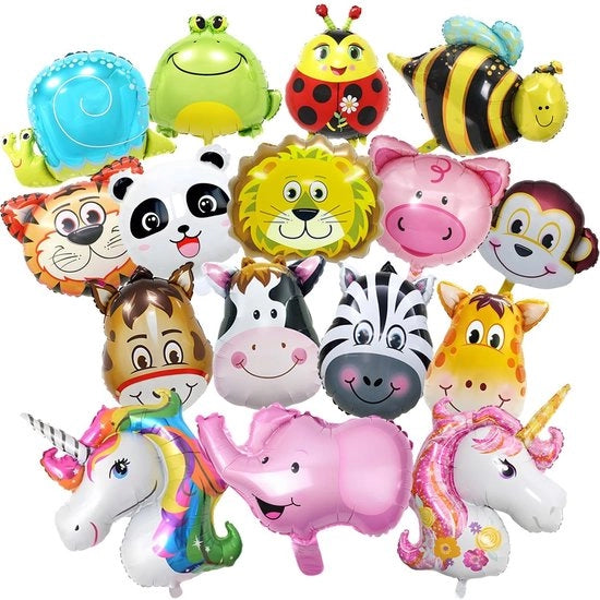 Folioballoni da animali 16 pezzi - Decorazione per festa jungle - Alta qualità materiale