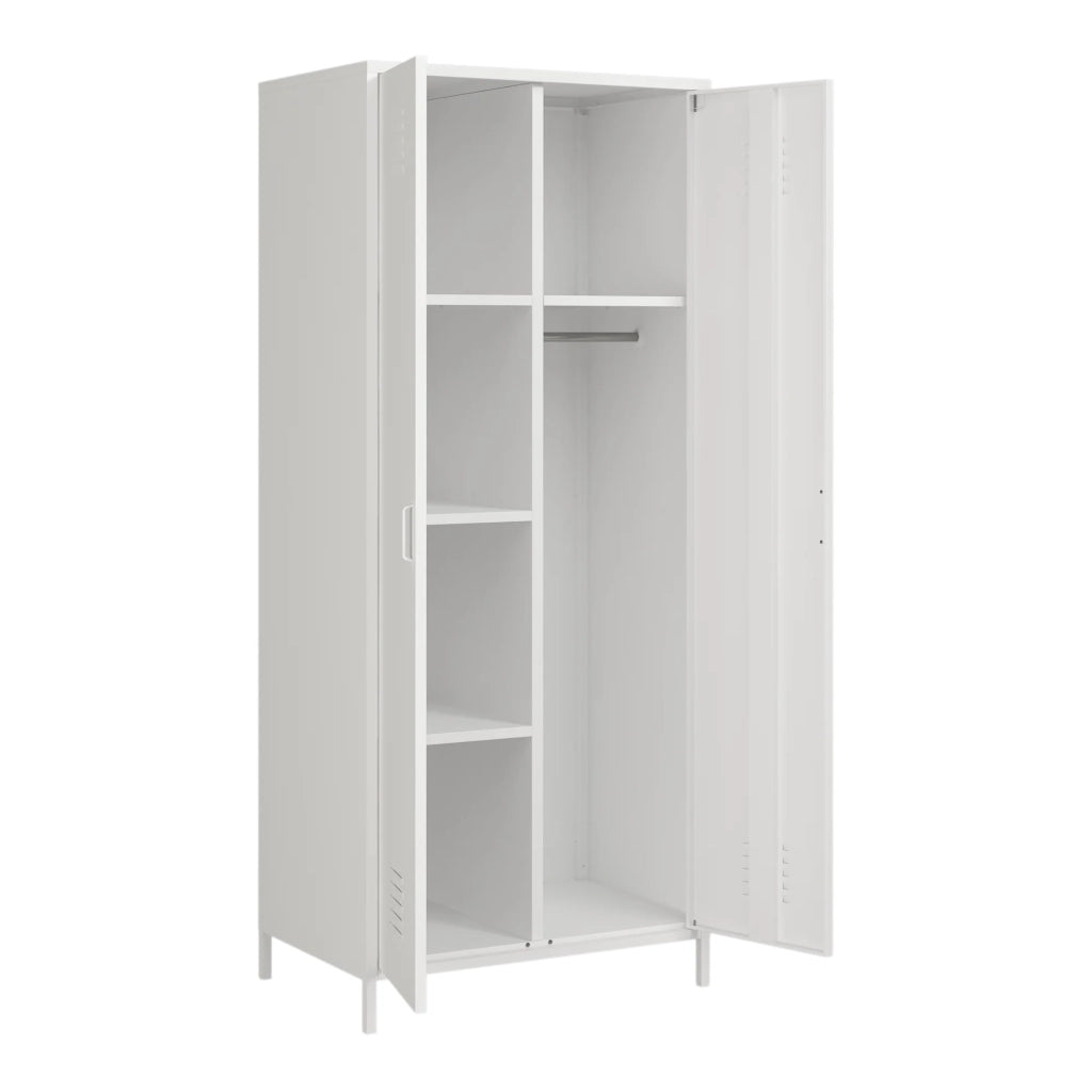 Mobiletto/scaffale in metallo 180 x 76 x 50 cm acciaio bianco 03_0008915