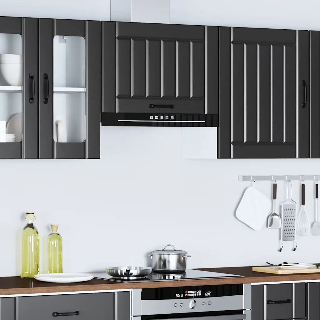 Pensile da Cucina Lucca Nero in Legno Multistrato