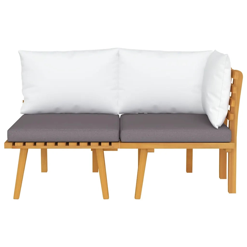 Set Divani da Giardino 2 pz con Cuscini in Massello di Acacia 316266