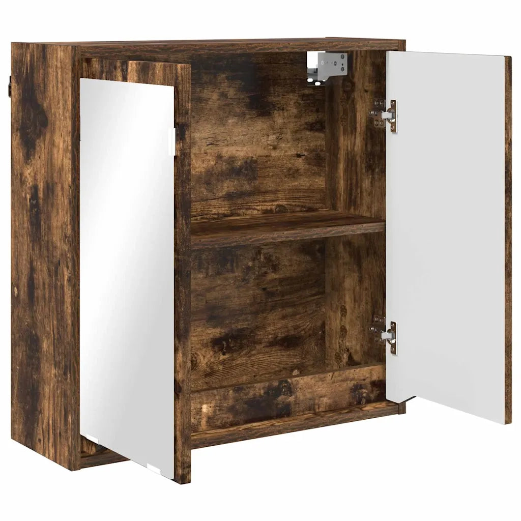 Mobiletto per specchio da bagno Rovere fumé 60 x 20 x 60 cm 888782