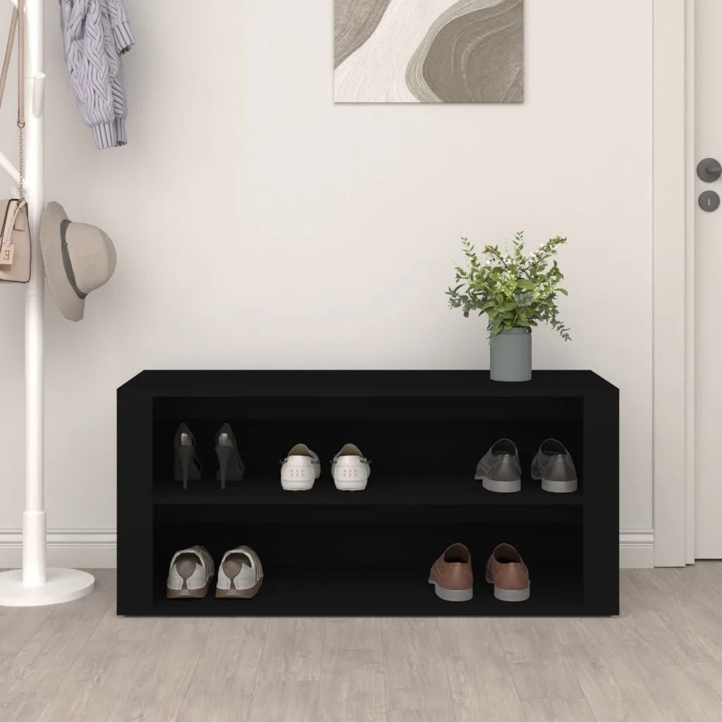 Scarpiera | Mobile per scarpe Nera 100x35x45 cm in Legno Multistrato