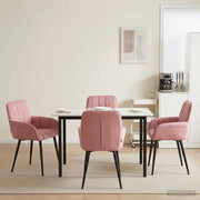 Sedie da pranzo 4 pcs Velluto (V) Rosa 56,5 x 50 x 86 cm 3428168