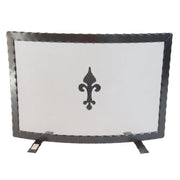 SCHERMI PARASCINTILLE IN FERRO BATTUTO CURVO CM.68X18X47 CAMINO CAMINETTO