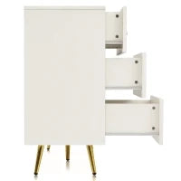 Cassettiera Elegante con 6 Cassetti, Ideale per Camera da Letto e Tutti gli Ambienti, Bianco Crema