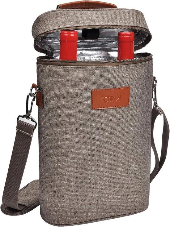 PortaVino Isolante - 4 Bottiglie Trasporto Vino - Borsa da Sella Amante del Vino - Grande Regalo borsa bottiglia