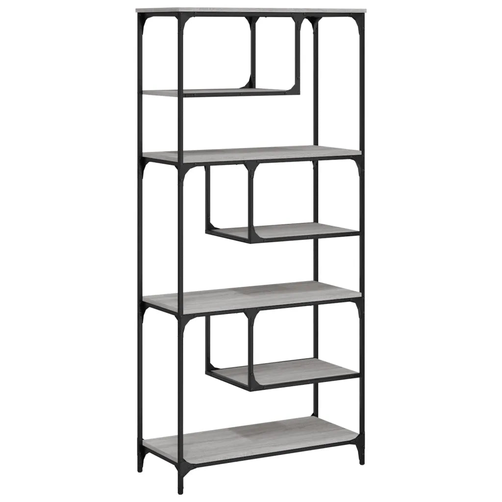 Libreria-Scaffale per Libri-Mobile di Stoccaggio Grigio Sonoma 81x36x176 cm in Legno Multistrato