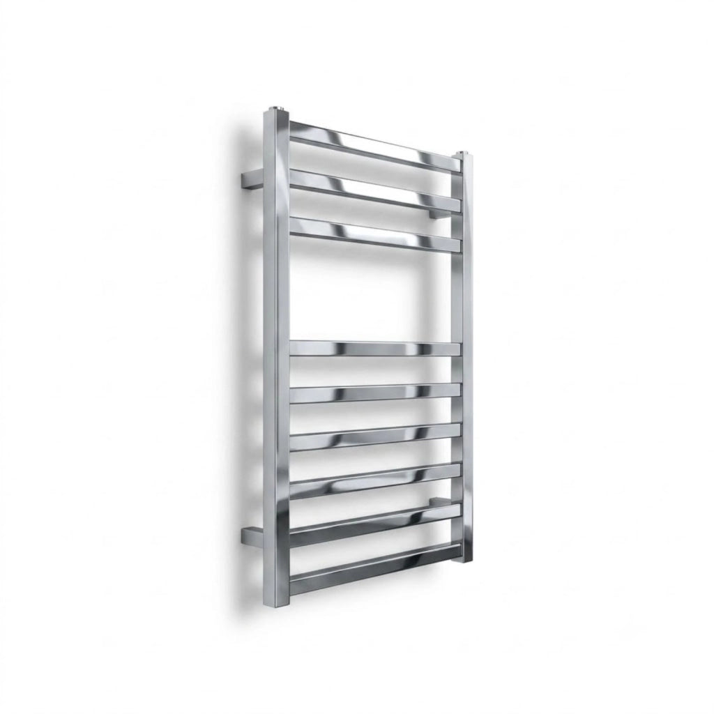 Termoarredo scaldasalviette square cromo lucido per bagno profilo quadro *** finitura- cromo lucido, misure h770xl500...