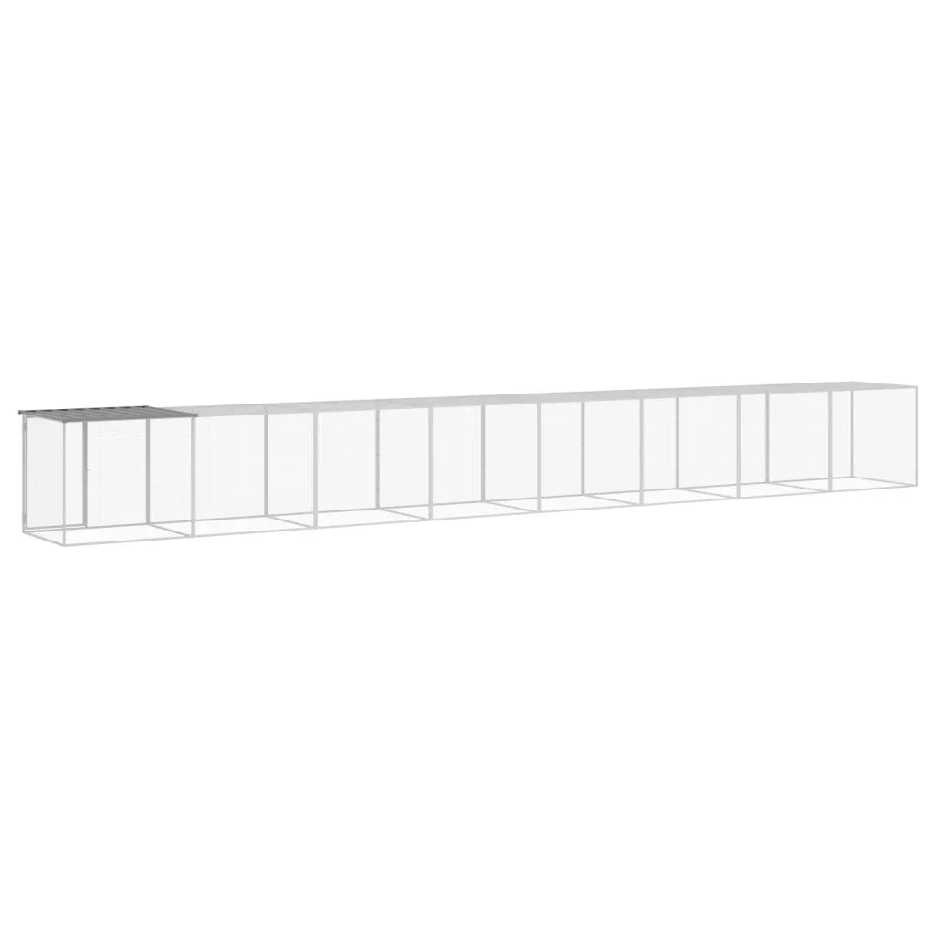 Gabbia Polli Tetto Grigio Chiaro 803x98x90 cm Acciaio Zincato 3189047