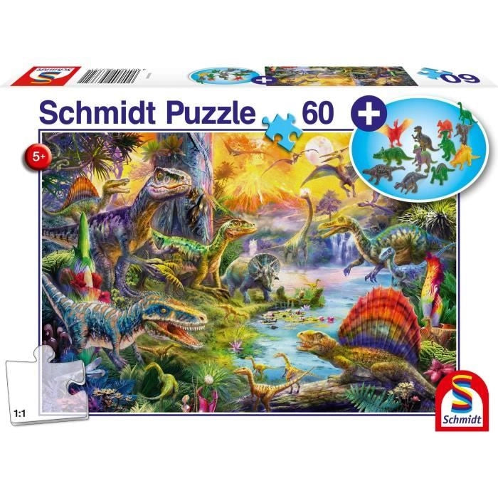 Dinosaurs - con aggiunta (figurine dei dinosauri) - 60 pezzi - Schmidt Spiele