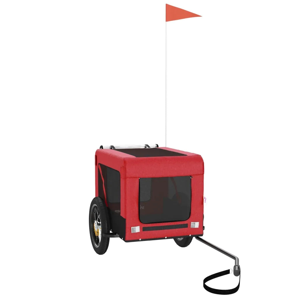 Rimorchio da Bici per Animali Rosso e Nero Oxford e Ferro CFW4479004