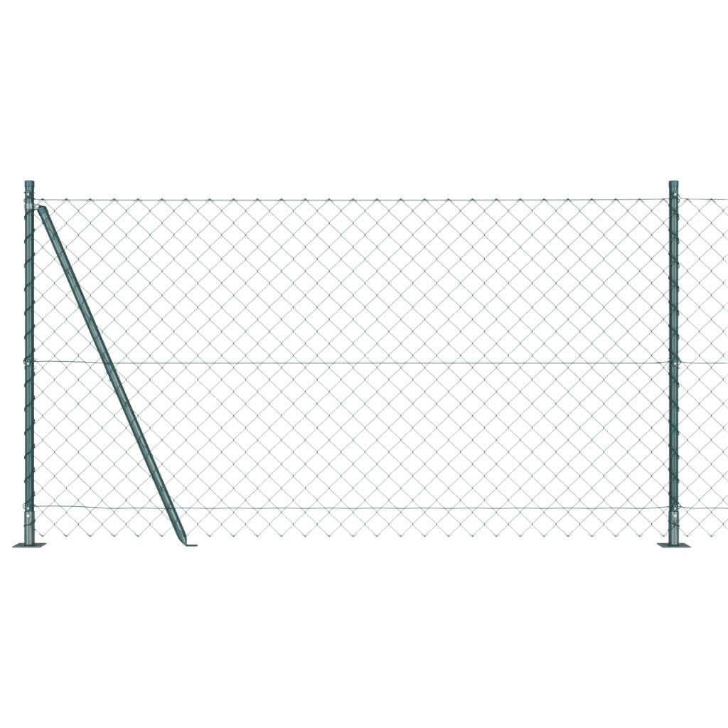 Recinzione in rete metallica con 7 pali flangiati 1,2x10 m Acciaio zincato