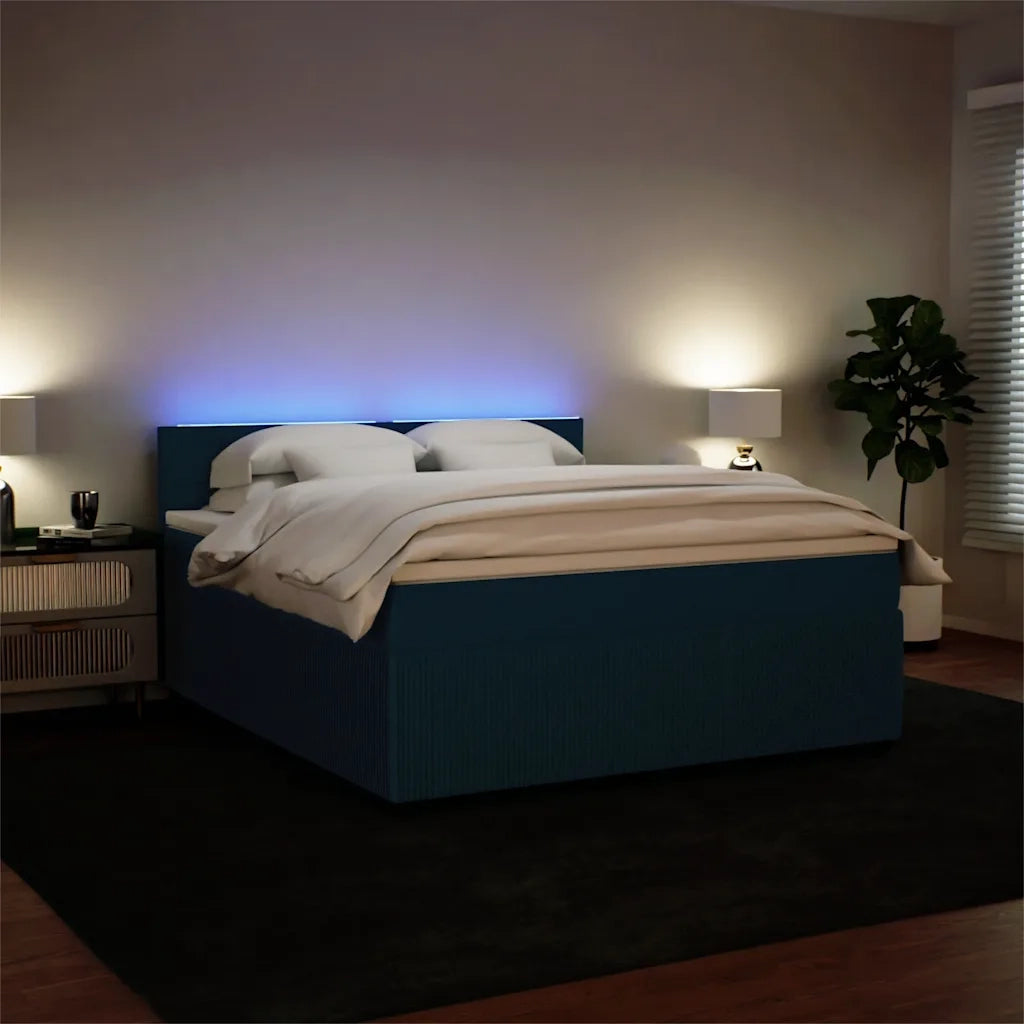 Giroletto a Molle con Materasso Blu 180x200 cm in Velluto 3290110