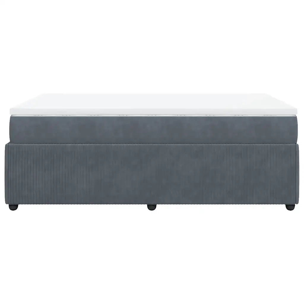 vidaXL Giroletto a Molle con Materasso Grigio Scuro 120x200 cm Velluto