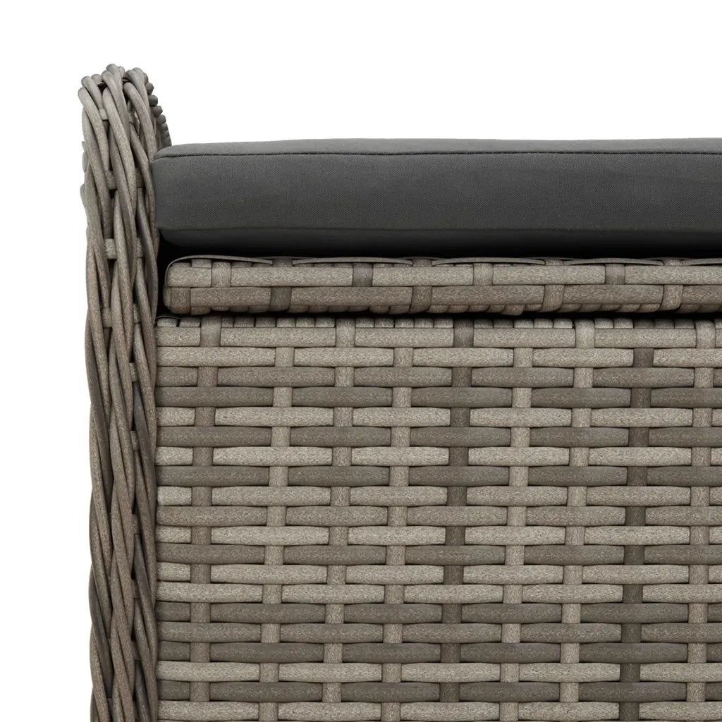 Cassapanca con Cuscino-Baule-Panca con ContenitoreGrigia 80x51x52 cm in Polyrattan