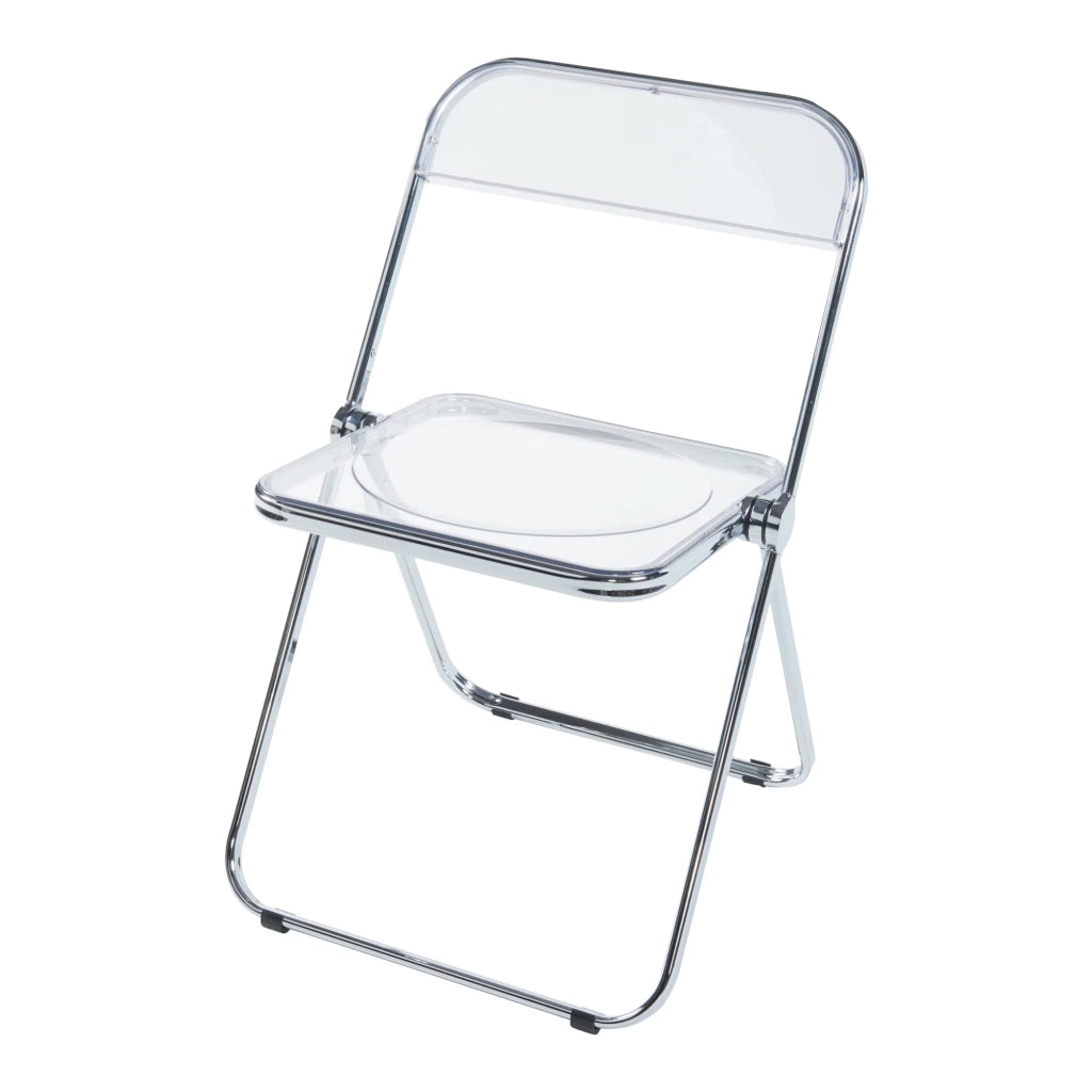 Set di 2 sedie pieghevoli da esterno per giardino campeggio e terrazza 74 x 46 x 47 cm trasparenti 03_0009648
