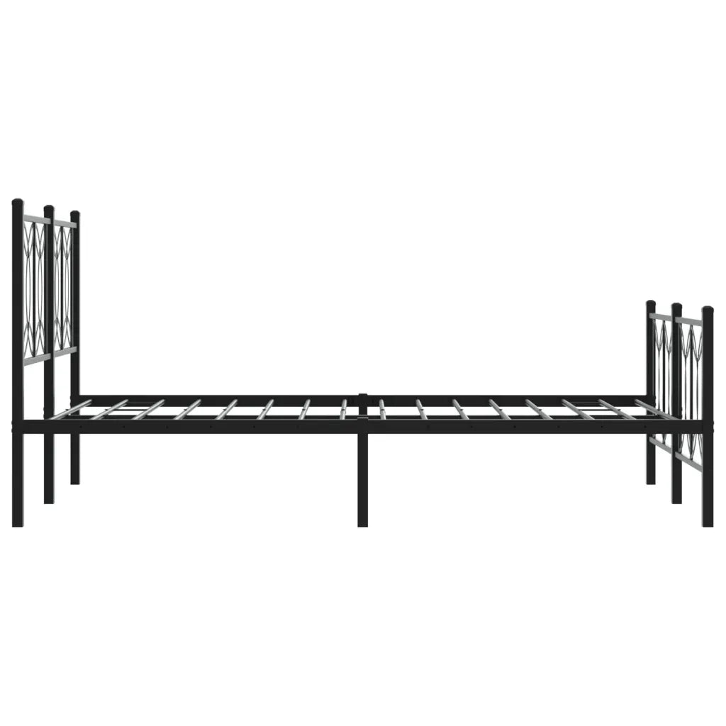 Giroletto con Testiera e Pediera Metallo Nero 120x190 cm 376143