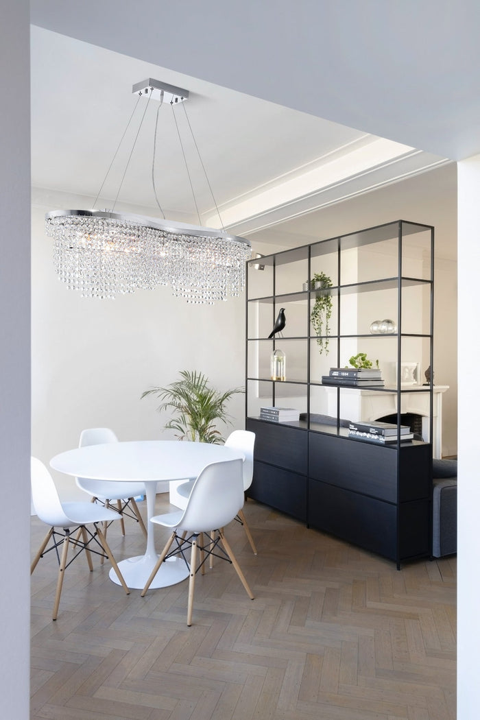 Lampadario Diamant Crystal in Metallo Toils Nickel