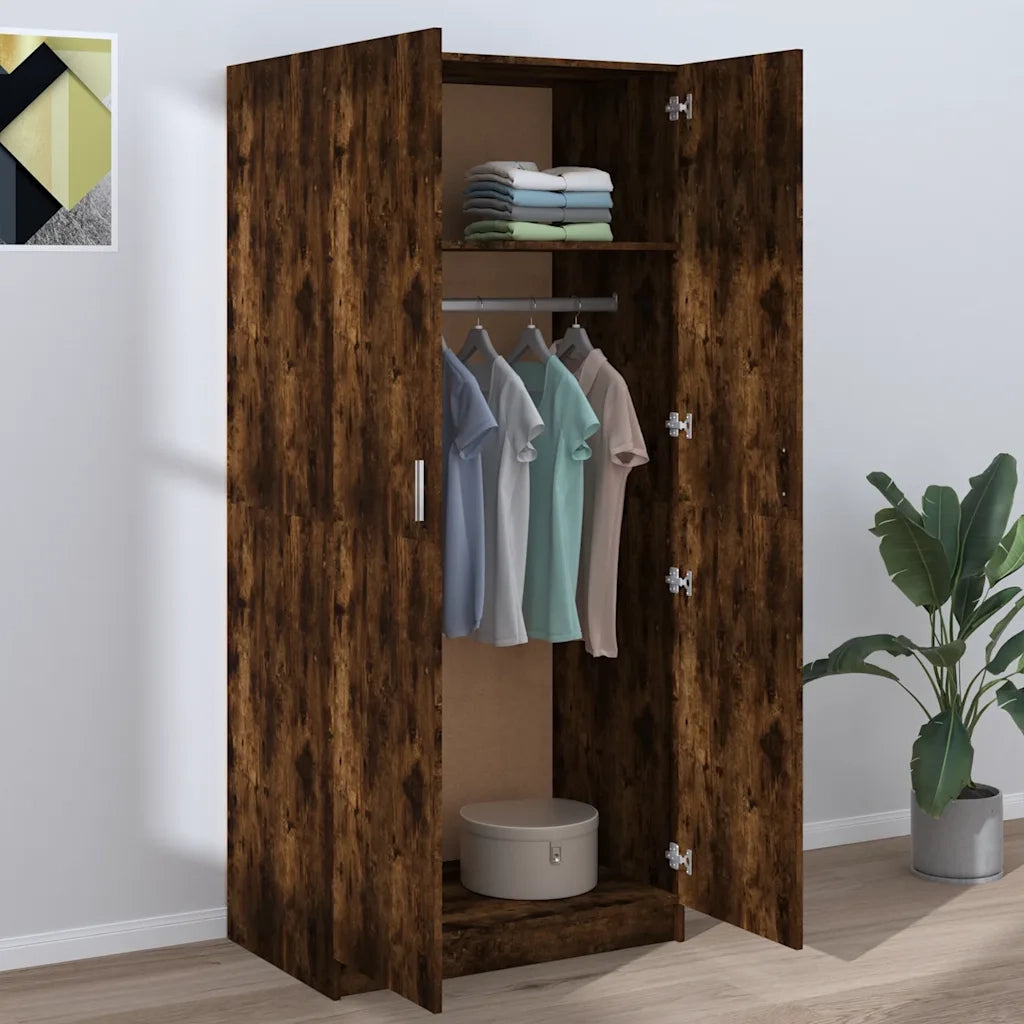 Armadio Rovere Fumo 80x52x180 cm in Legno Multistrato cod mxl 74823