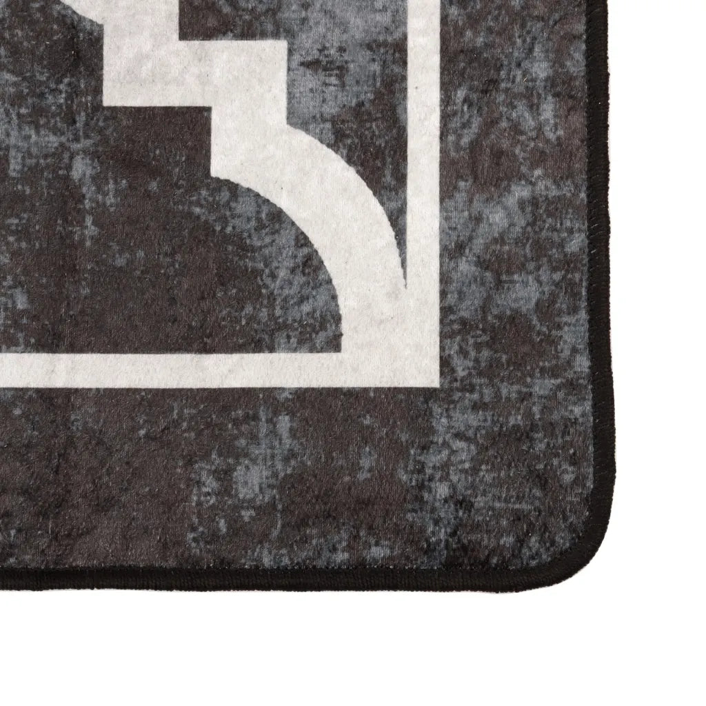 Tappeto Lavabile Nero e Bianco 80x150 cm 136603