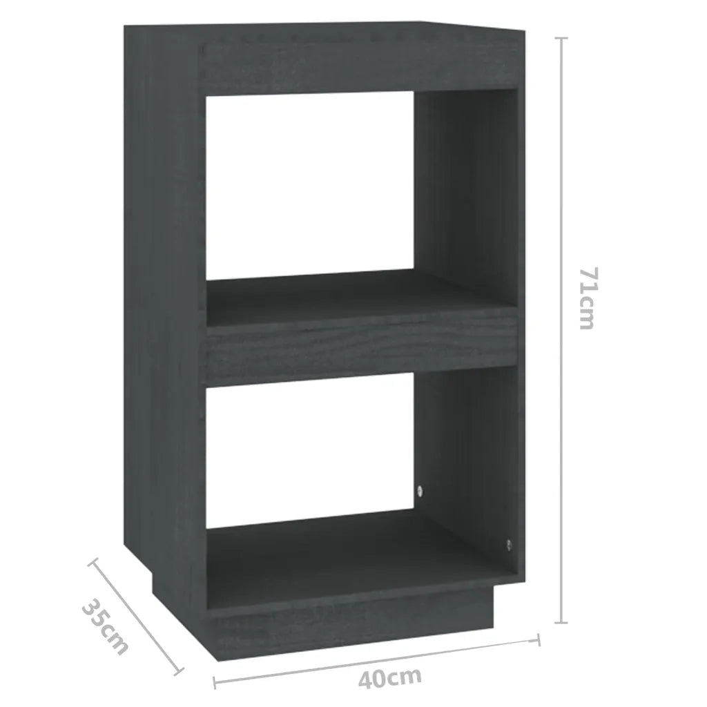 Libreria-Scaffale per Libri-Mobile di Stoccaggio Grigia 40x35x71 cm in Legno Massello di Pino