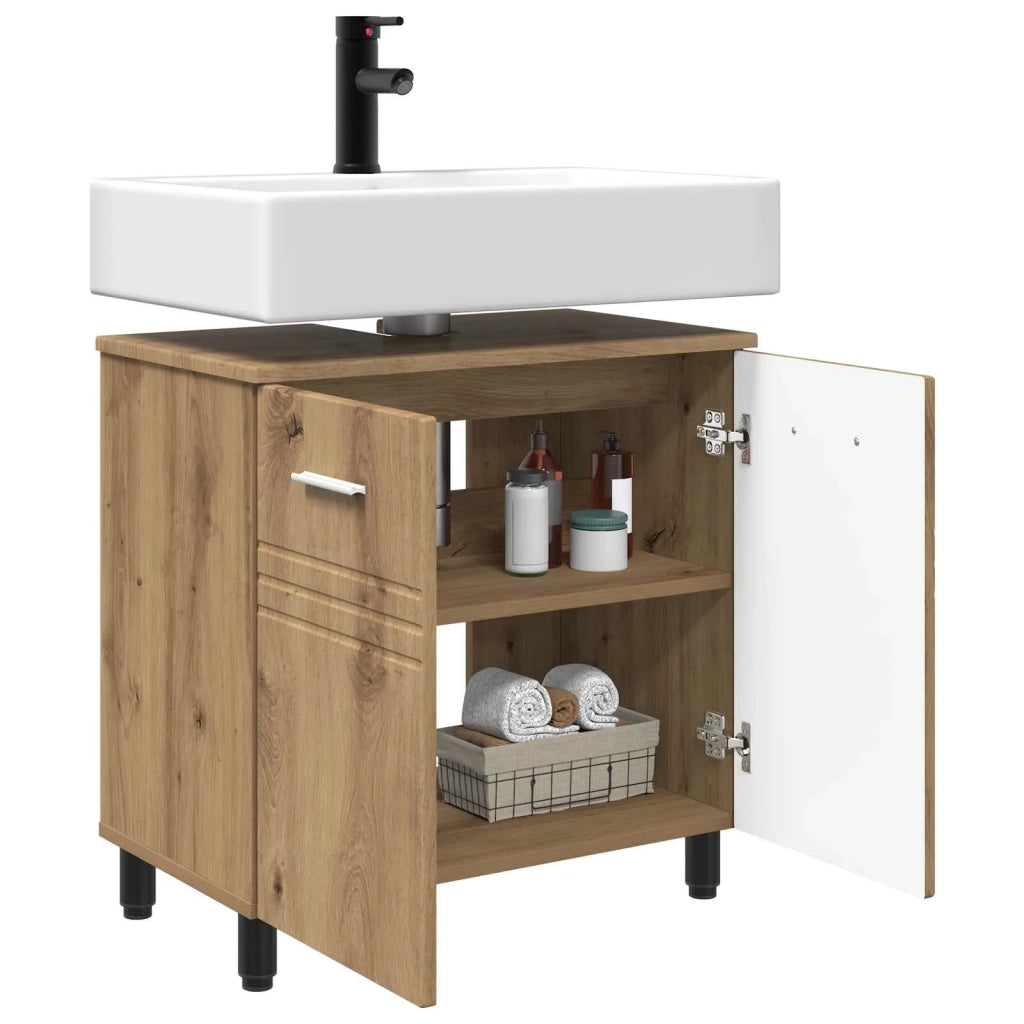 Mobiletto da bagno Rovere Artigianale 60 x 35 x 60 cm