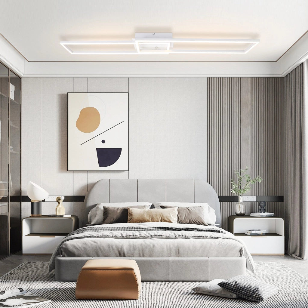 ZMH Lampada da soffitto plafoniera LED moderna 2 Frame 32W 3000K per soggiorno camera letto