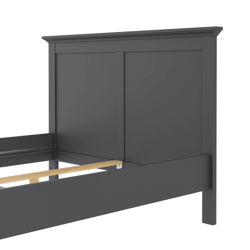 Letto piazza e mezza Phanfone, Sommier per camera da letto, Giroletto per stanza, Struttura porta materasso, 201x158 h110 cm, Grigio
