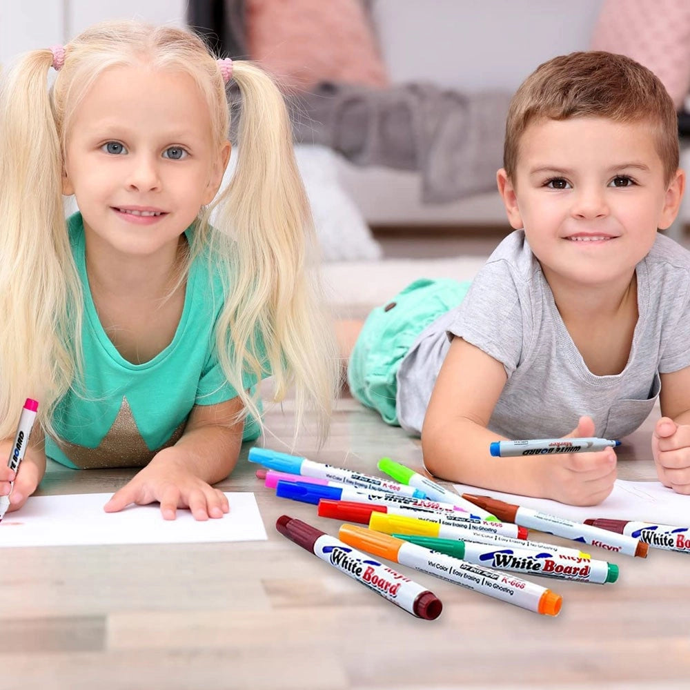 Trade Shop - Set 12 Pennarelli Magici Pittura Ad Acqua Penna Galleggiante Lavabile Bambini -