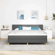 Letto a molle con testiera Grigio scuro 200 x 180 cm Tessuto 3341308