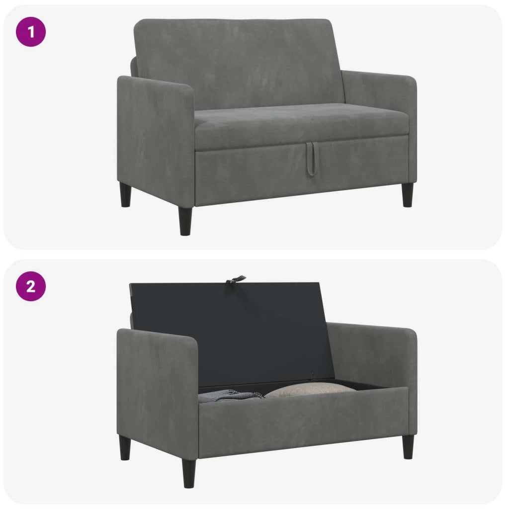 Divano con Storage Grigio Scuro 122 x 78 x 87 cm Poliestere 42036906