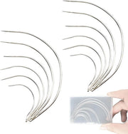 Set di ago a uncino curvo da 12 pezzi per pelle e tela - strumenti per la riparazione e la manutenzione DIY