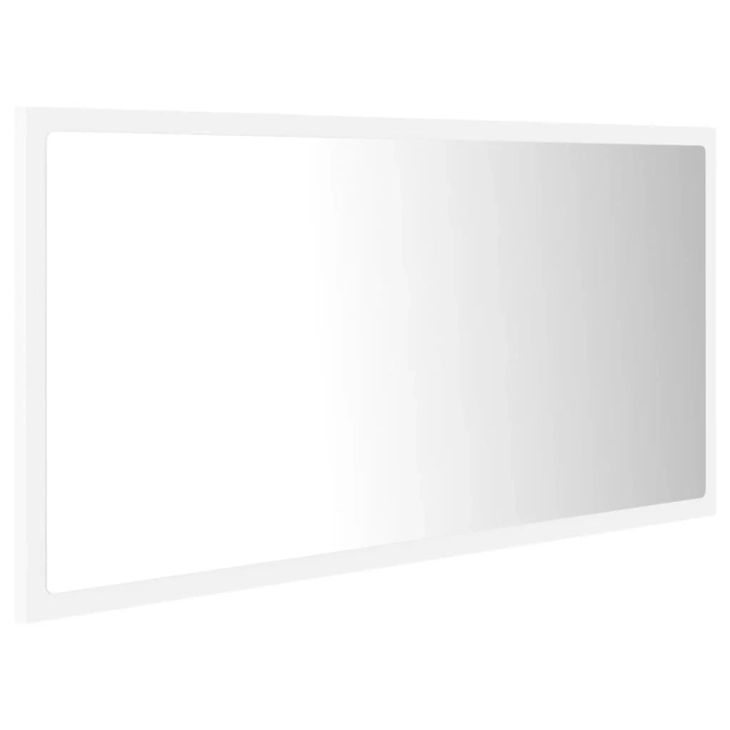 Specchio da bagno a LED 90 x 8,5 x 37 cm acrilico bianco 02_0006983