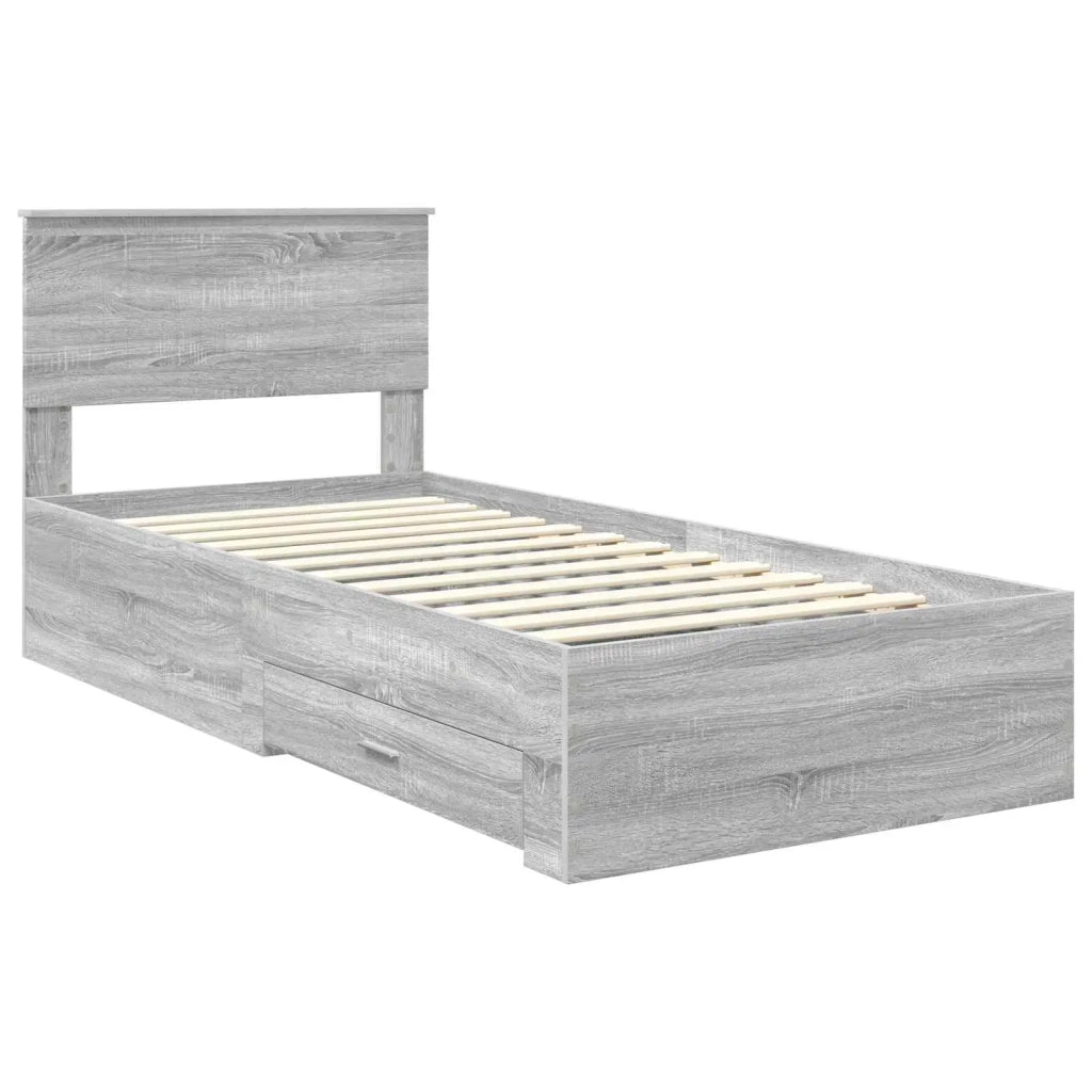 Struttura del letto Grigio Sonoma 90 x 200 cm Legno multistrato