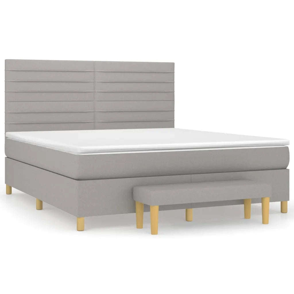 Giroletto a Molle con Materasso Grigio Chiaro160x200 cm Tessuto 3137245