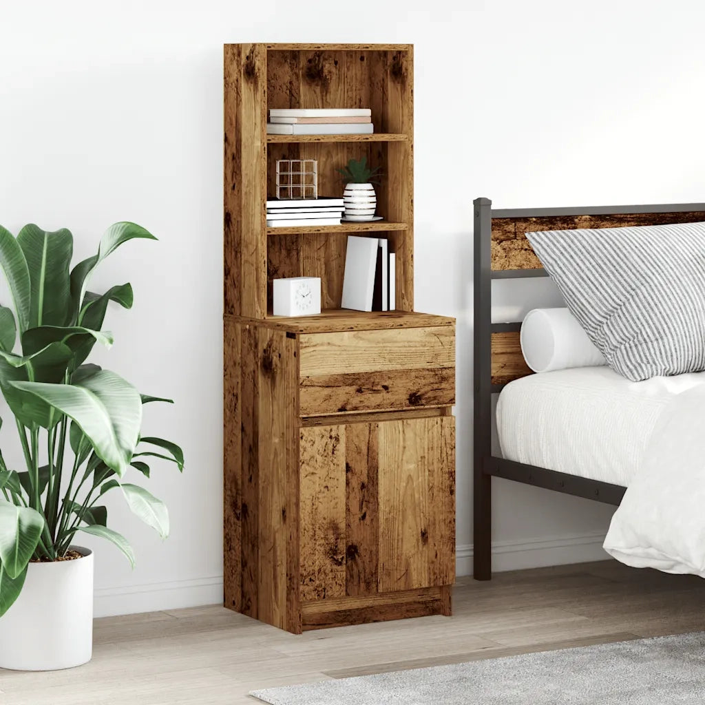 vidaXL Comodino Legno Antico 39x35x125 cm in Legno Multistrato